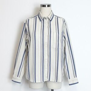 Diane Von Furstenberg Top Womens 14 Striped Button Down Shirt Long Sleeve VTG